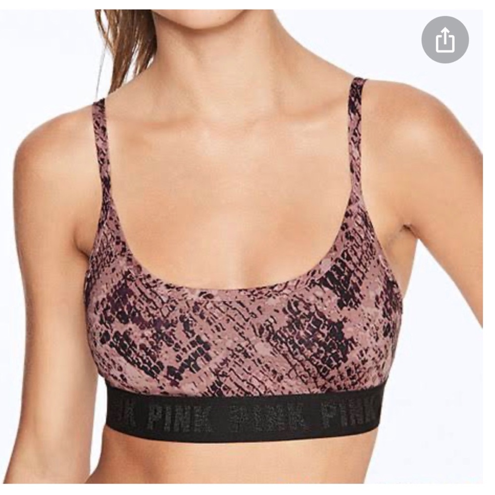 NWT Pink Victoria’s Secret Snake Print Sportsbra